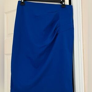 Elegant Blue Midi Pencil Skirt